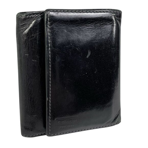 Coach Wallet Mens Black Leather Trifold Credit Card - Picture 1 of 10